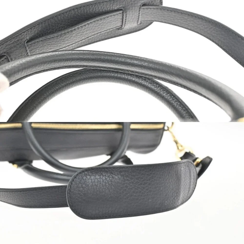 LOEWE Logo Anagram 2Way Shoulder Hand Bag Leather Black GHW Spain 95RL702 - Picture 15 of 16